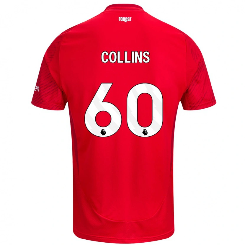 Danxen Heren Sam Collins #60 Rood Wit Thuisshirt Thuistenue 2024/25 T-Shirt
