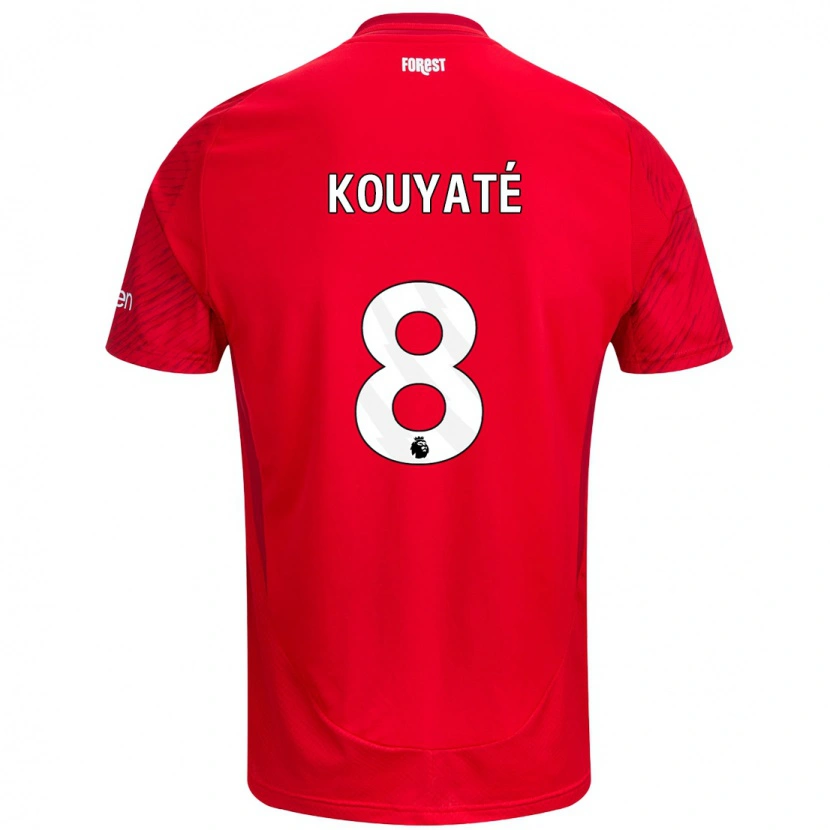 Danxen Heren Cheikhou Kouyaté #8 Rood Wit Thuisshirt Thuistenue 2024/25 T-Shirt