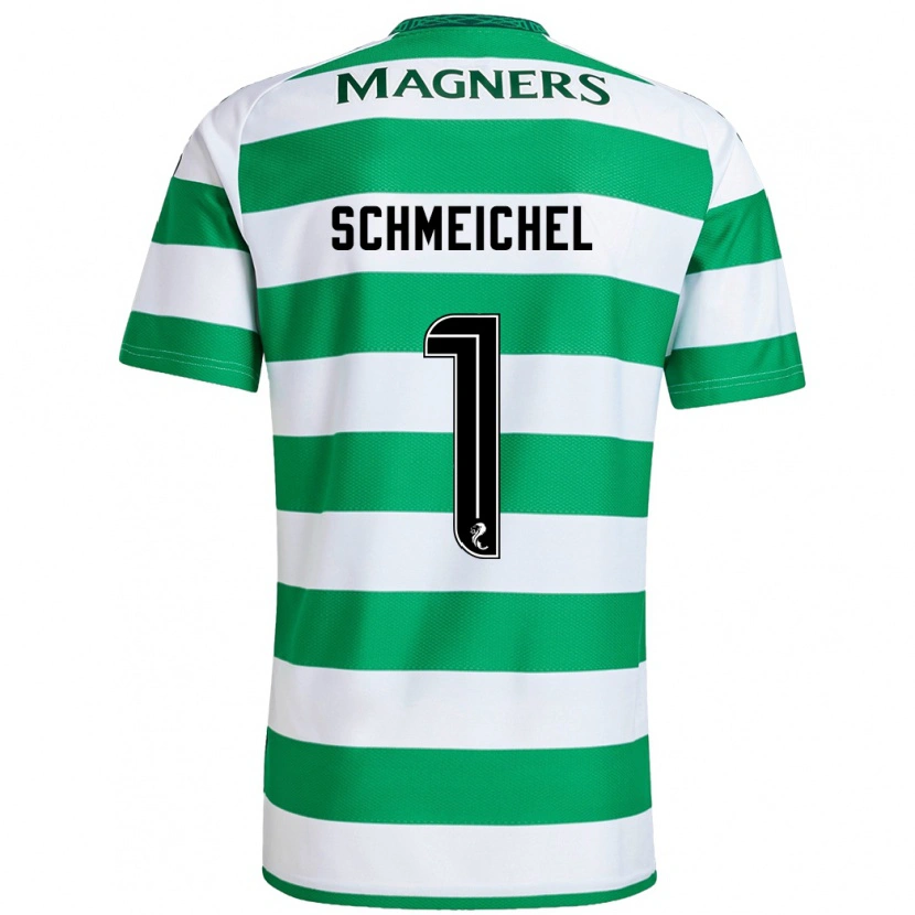 Danxen Heren Kasper Schmeichel #1 Groen Wit Thuisshirt Thuistenue 2024/25 T-Shirt