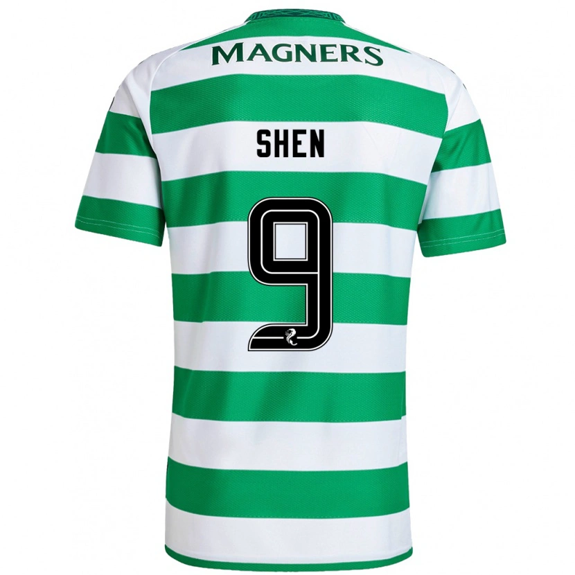 Danxen Heren Shen Mengyu #9 Groen Wit Thuisshirt Thuistenue 2024/25 T-Shirt