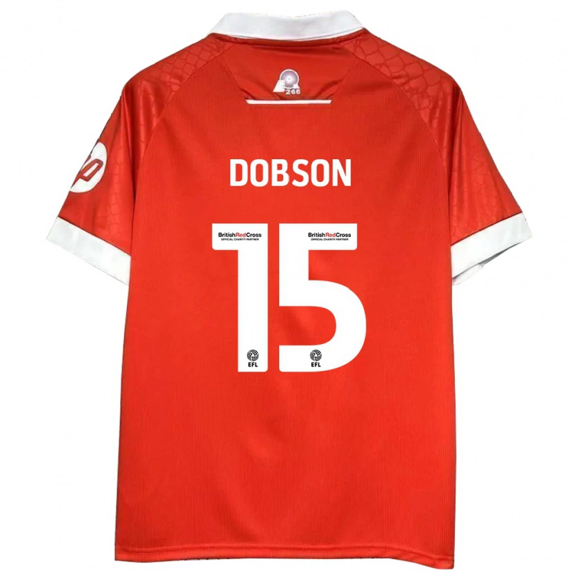 Danxen Heren George Dobson #15 Rood Wit Thuisshirt Thuistenue 2024/25 T-Shirt