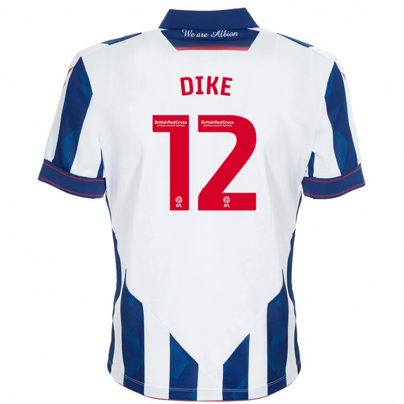 Danxen Heren Daryl Dike #12 Wit Donkerblauw Thuisshirt Thuistenue 2024/25 T-Shirt
