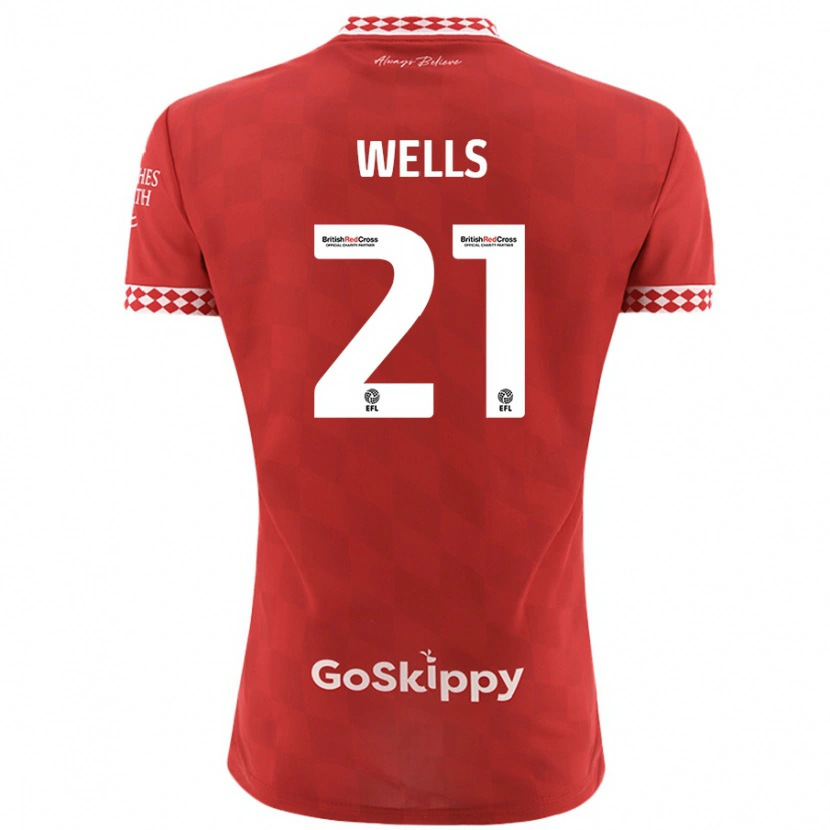 Danxen Heren Nahki Wells #21 Rood Thuisshirt Thuistenue 2024/25 T-Shirt