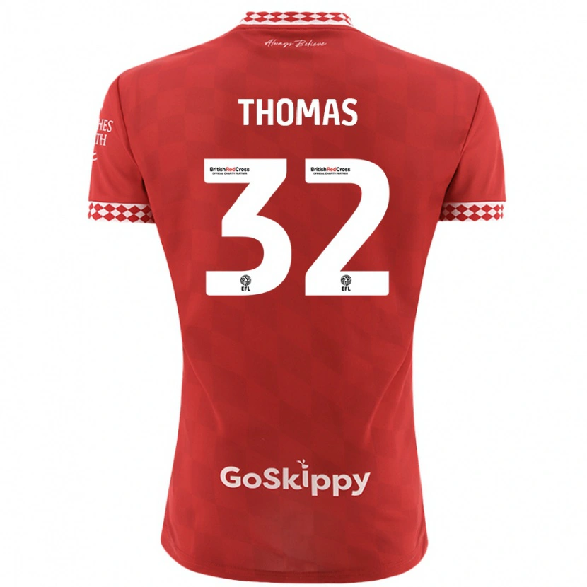 Danxen Heren Lewis Thomas #32 Rood Thuisshirt Thuistenue 2024/25 T-Shirt