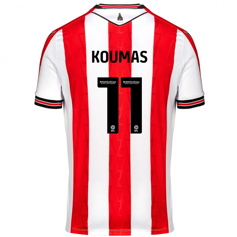Danxen Heren Lewis Koumas #11 Rood Wit Thuisshirt Thuistenue 2024/25 T-Shirt