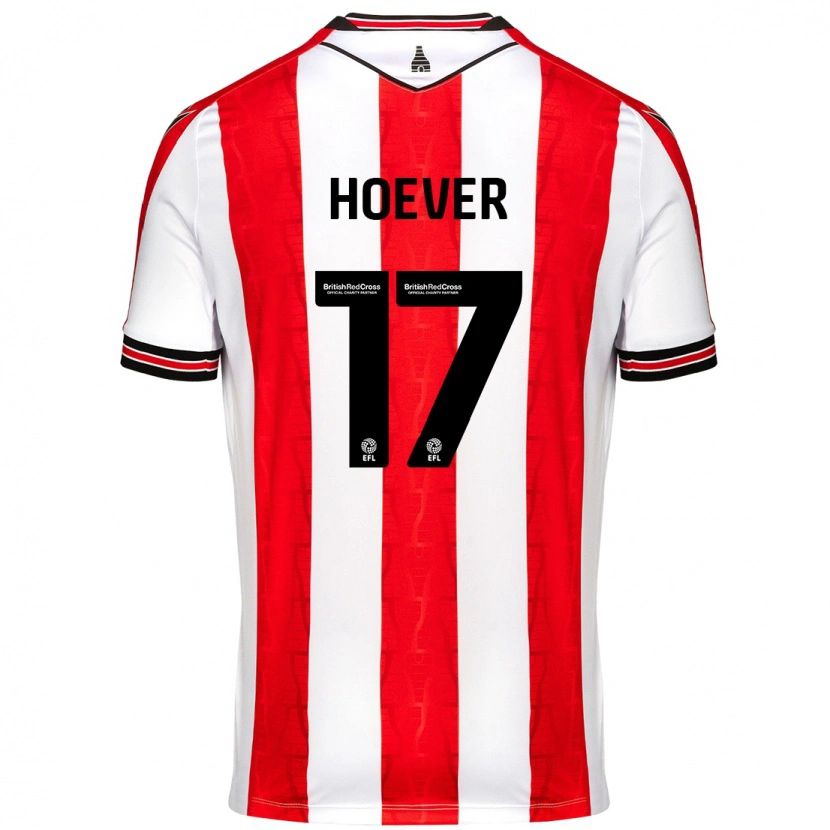 Danxen Heren Ki-Jana Hoever #17 Rood Wit Thuisshirt Thuistenue 2024/25 T-Shirt