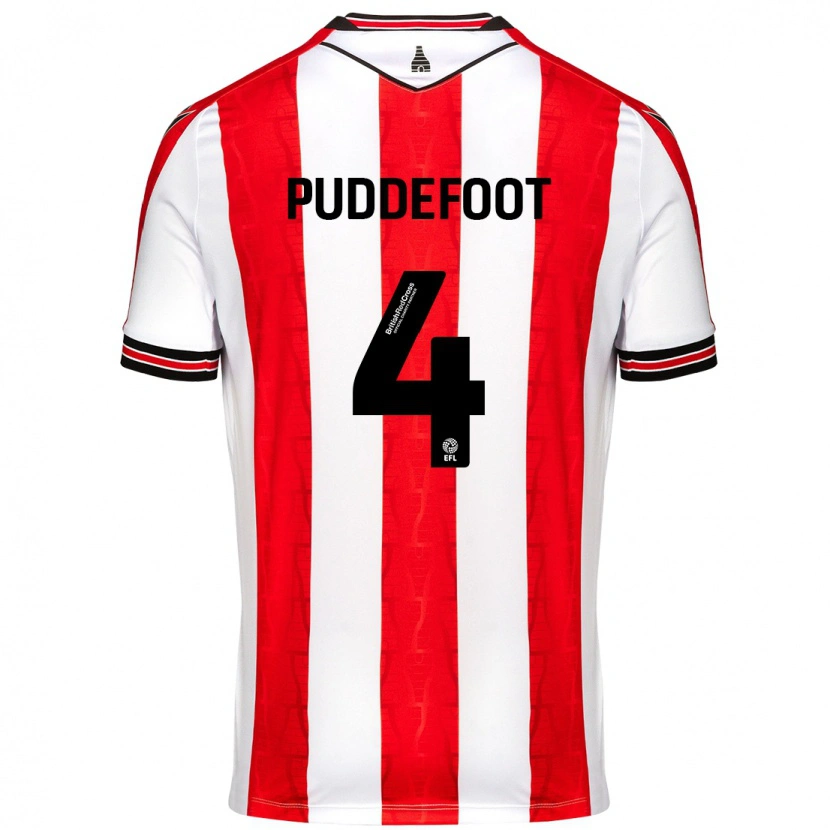 Danxen Heren Danielle Puddefoot #4 Rood Wit Thuisshirt Thuistenue 2024/25 T-Shirt