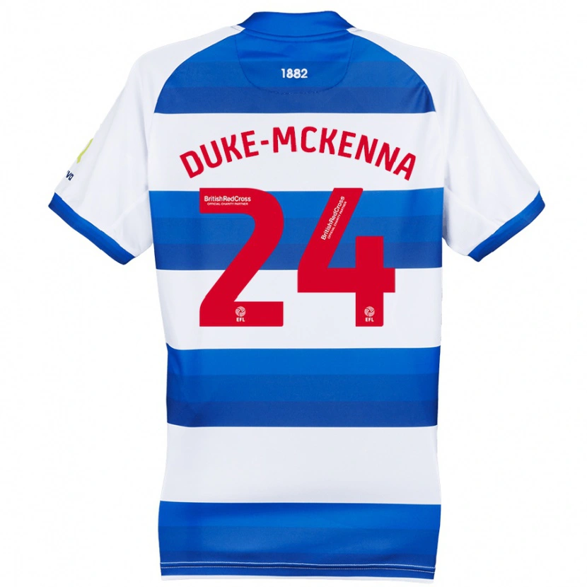 Danxen Heren Stephen Duke-Mckenna #24 Wit Blauw Thuisshirt Thuistenue 2024/25 T-Shirt