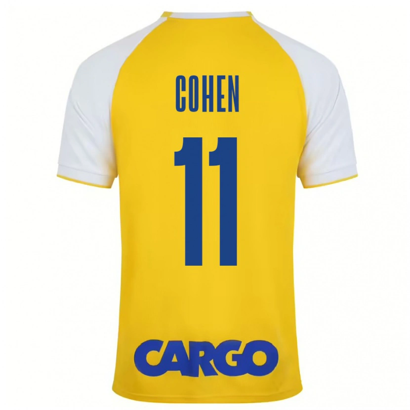 Danxen Heren Yonatan Cohen #11 Geel Wit Thuisshirt Thuistenue 2024/25 T-Shirt