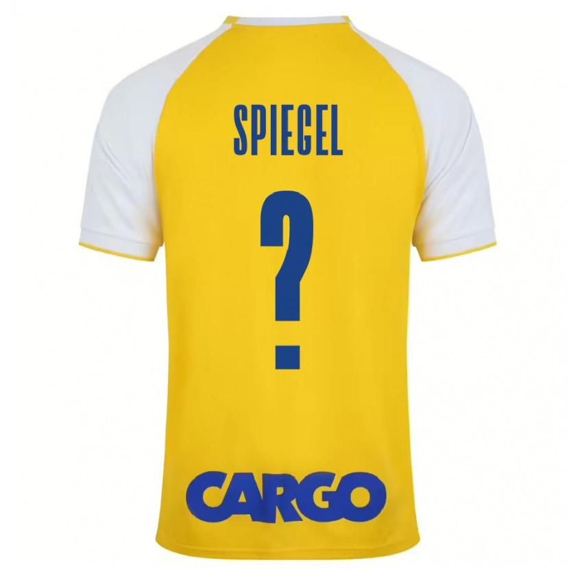 Danxen Heren Liran Shpigel #0 Geel Wit Thuisshirt Thuistenue 2024/25 T-Shirt