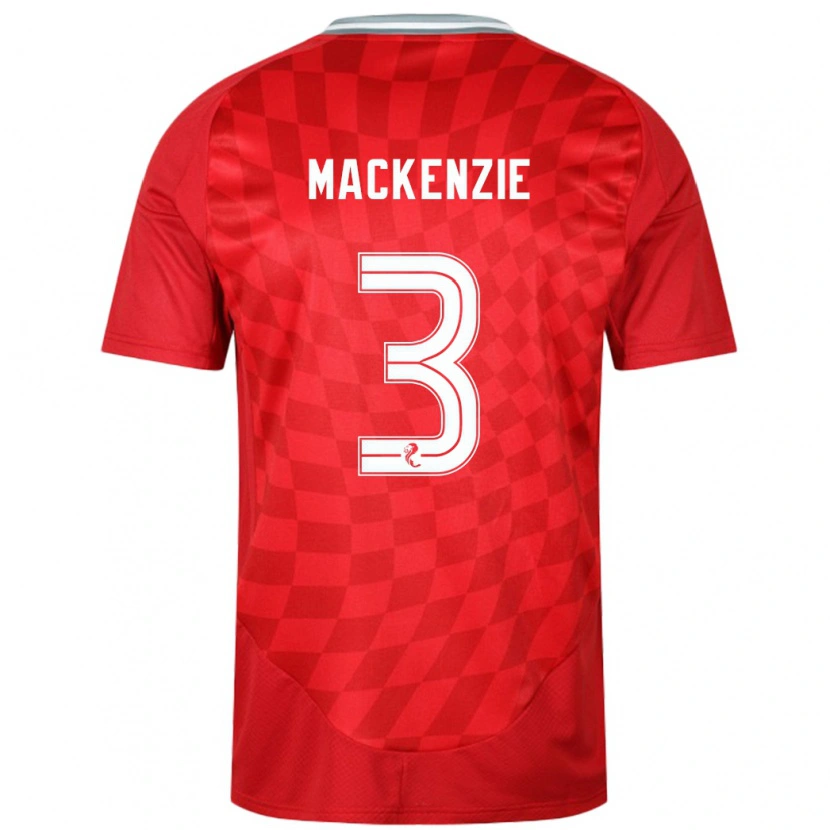 Danxen Heren Jack Mackenzie #3 Rood Thuisshirt Thuistenue 2024/25 T-Shirt
