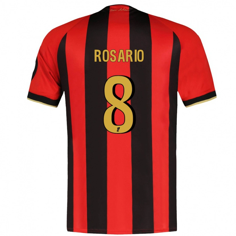 Danxen Heren Pablo Rosario #8 Rood Zwart Thuisshirt Thuistenue 2024/25 T-Shirt