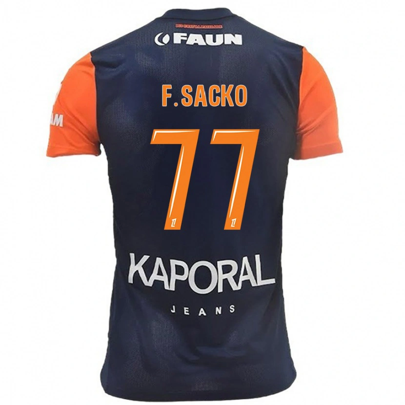 Danxen Heren Falaye Sacko #77 Marineblauw Oranje Thuisshirt Thuistenue 2024/25 T-Shirt