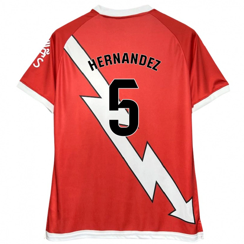 Danxen Heren Aridane Hernández #5 Wit Rood Thuisshirt Thuistenue 2024/25 T-Shirt