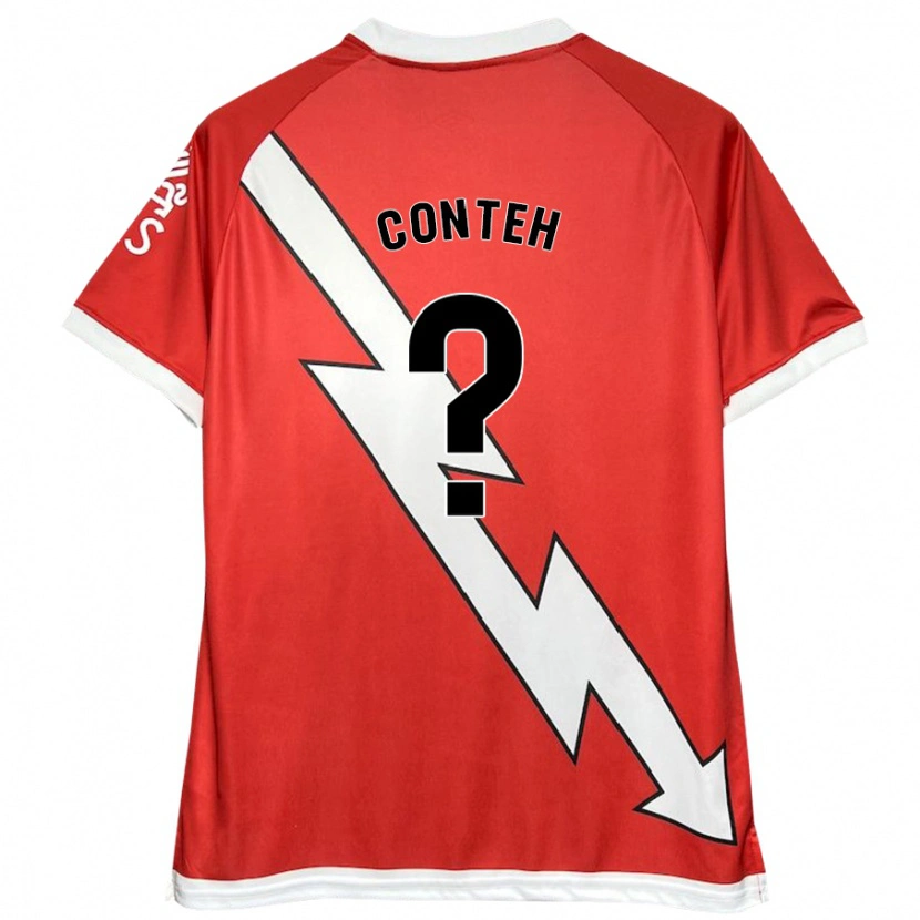 Danxen Heren Denis Conteh #0 Wit Rood Thuisshirt Thuistenue 2024/25 T-Shirt