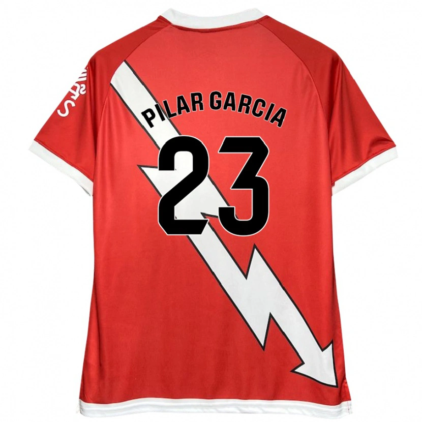Danxen Heren María Pilar García Villalba #23 Wit Rood Thuisshirt Thuistenue 2024/25 T-Shirt