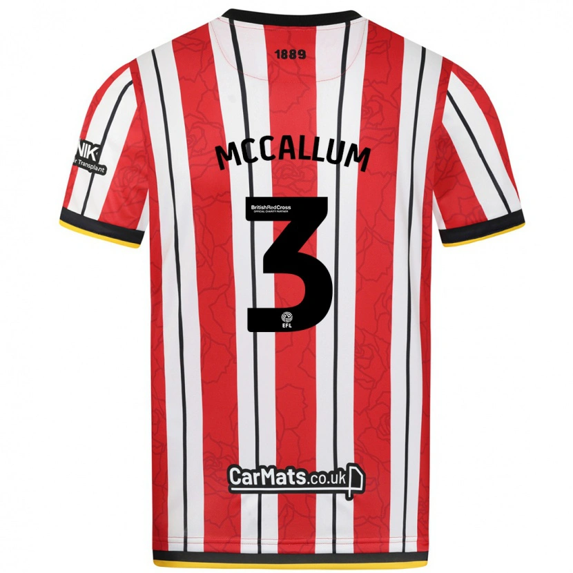 Danxen Heren Sam Mccallum #3 Rood Witte Strepen Thuisshirt Thuistenue 2024/25 T-Shirt