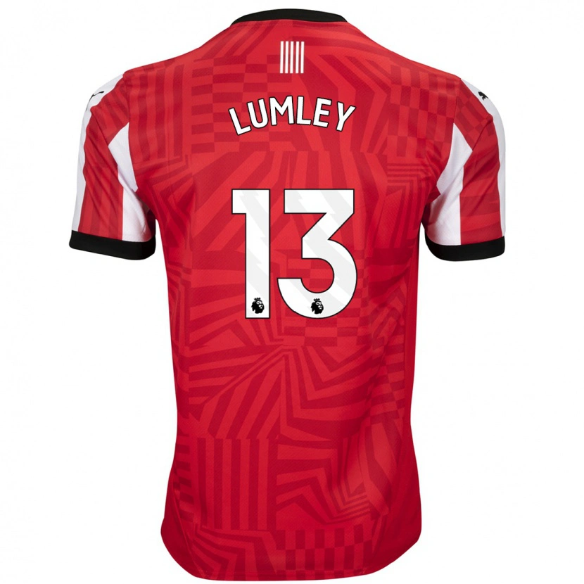 Danxen Heren Joe Lumley #13 Rood Wit Thuisshirt Thuistenue 2024/25 T-Shirt