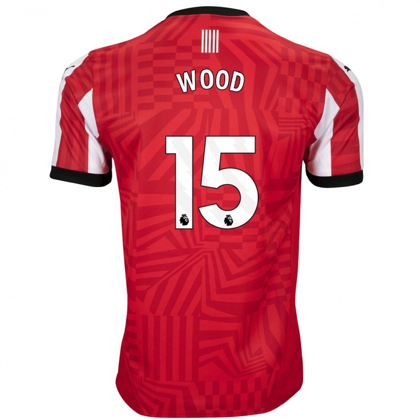 Danxen Heren Nathan Wood #15 Rood Wit Thuisshirt Thuistenue 2024/25 T-Shirt