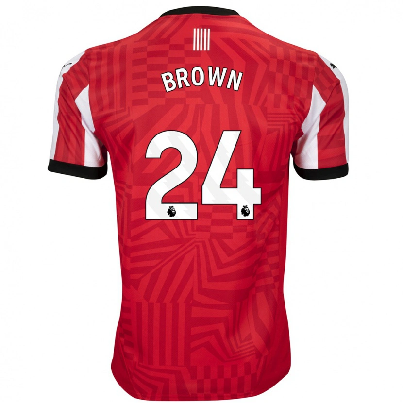 Danxen Heren Rachel Brown #24 Rood Wit Thuisshirt Thuistenue 2024/25 T-Shirt