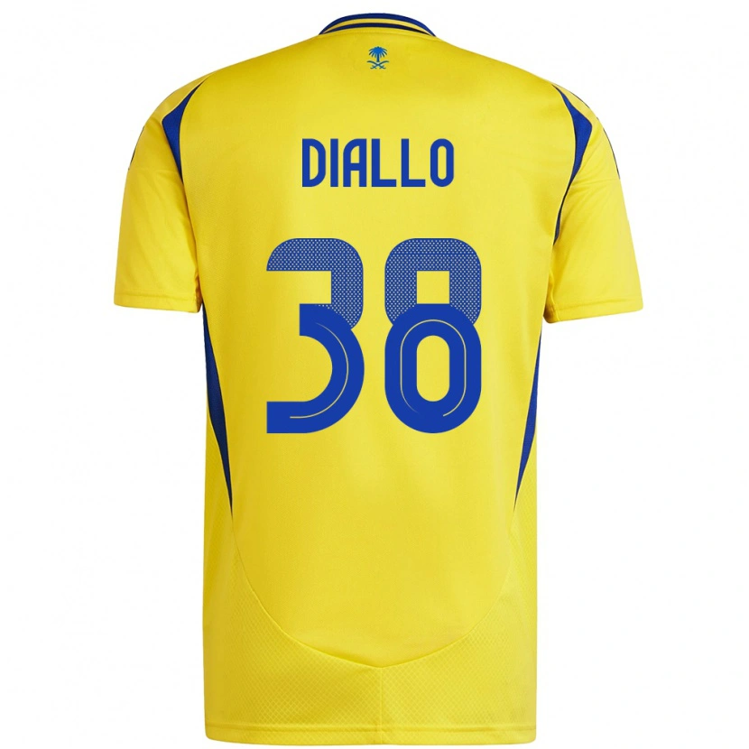 Danxen Heren Aminata Diallo #38 Geel Blauw Thuisshirt Thuistenue 2024/25 T-Shirt
