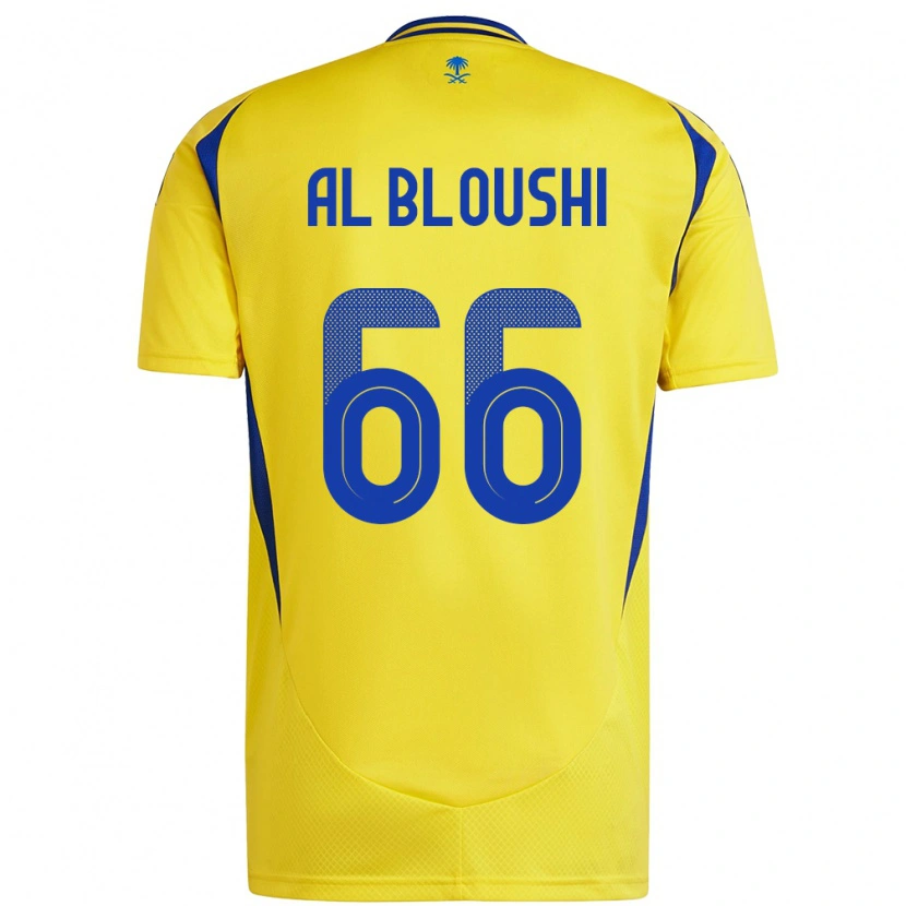 Danxen Heren Reem Al-Bloushi #66 Geel Blauw Thuisshirt Thuistenue 2024/25 T-Shirt