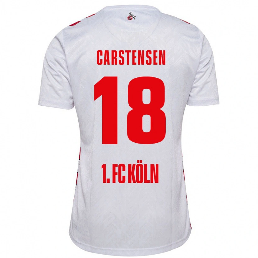 Danxen Heren Rasmus Carstensen #18 Wit Rood Thuisshirt Thuistenue 2024/25 T-Shirt