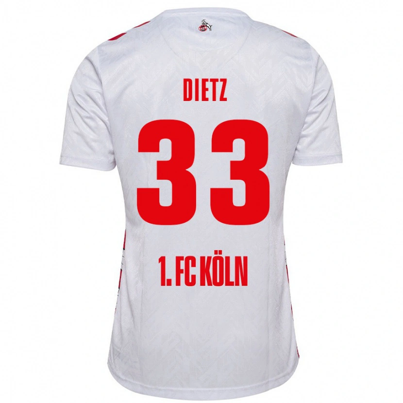 Danxen Heren Florian Dietz #33 Wit Rood Thuisshirt Thuistenue 2024/25 T-Shirt