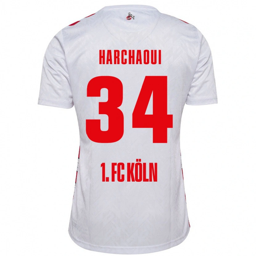 Danxen Heren Fayssal Harchaoui #34 Wit Rood Thuisshirt Thuistenue 2024/25 T-Shirt