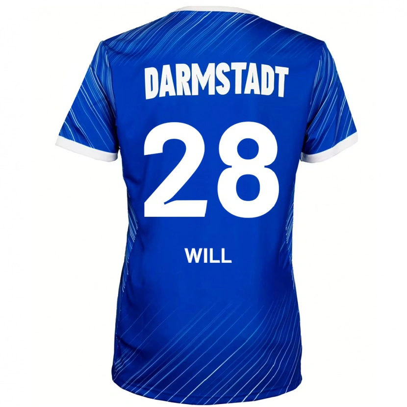 Danxen Heren Paul Will #28 Blauw Wit Thuisshirt Thuistenue 2024/25 T-Shirt