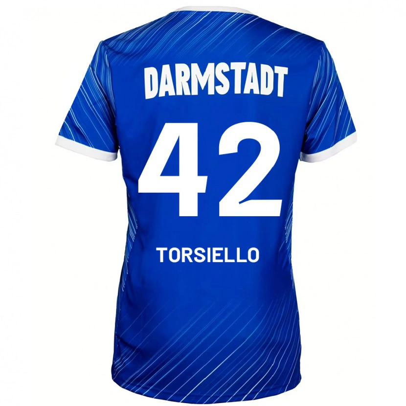 Danxen Heren Fabio Torsiello #42 Blauw Wit Thuisshirt Thuistenue 2024/25 T-Shirt