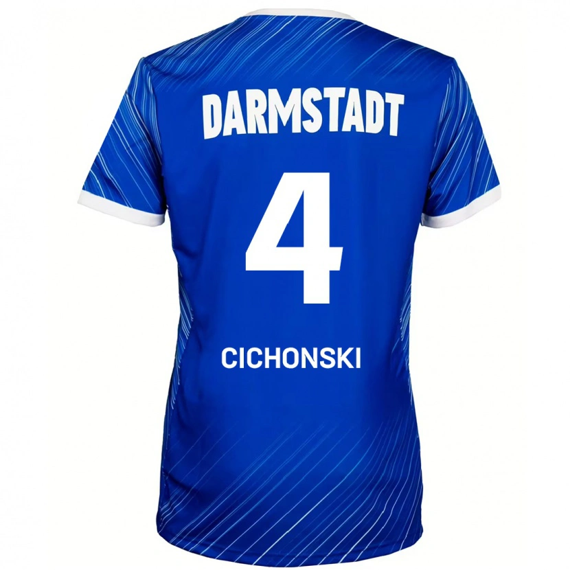 Danxen Heren Florian Cichonski #4 Blauw Wit Thuisshirt Thuistenue 2024/25 T-Shirt