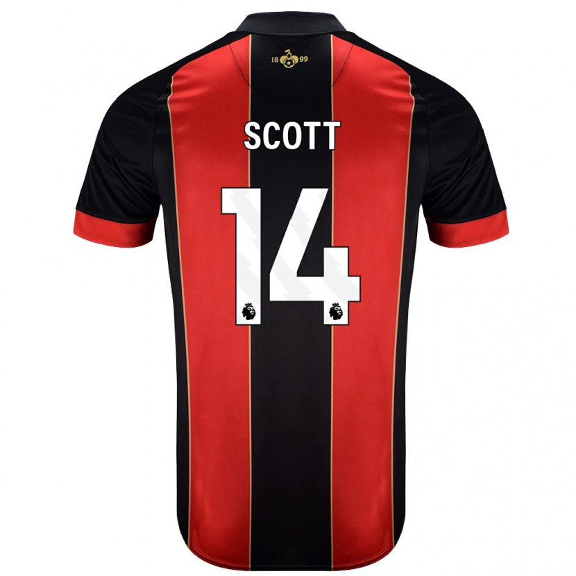 Danxen Heren Alex Scott #14 Rood Zwart Thuisshirt Thuistenue 2024/25 T-Shirt