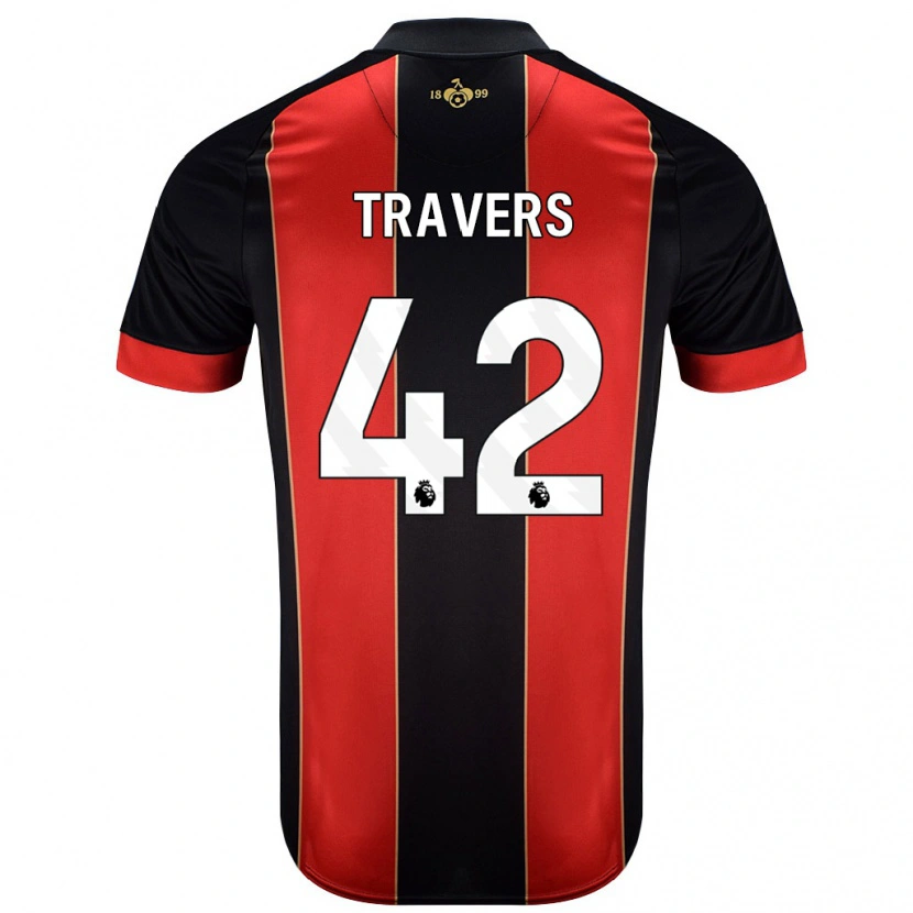 Danxen Heren Mark Travers #42 Rood Zwart Thuisshirt Thuistenue 2024/25 T-Shirt