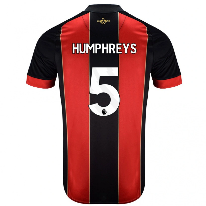 Danxen Heren Holly Humphreys #5 Rood Zwart Thuisshirt Thuistenue 2024/25 T-Shirt