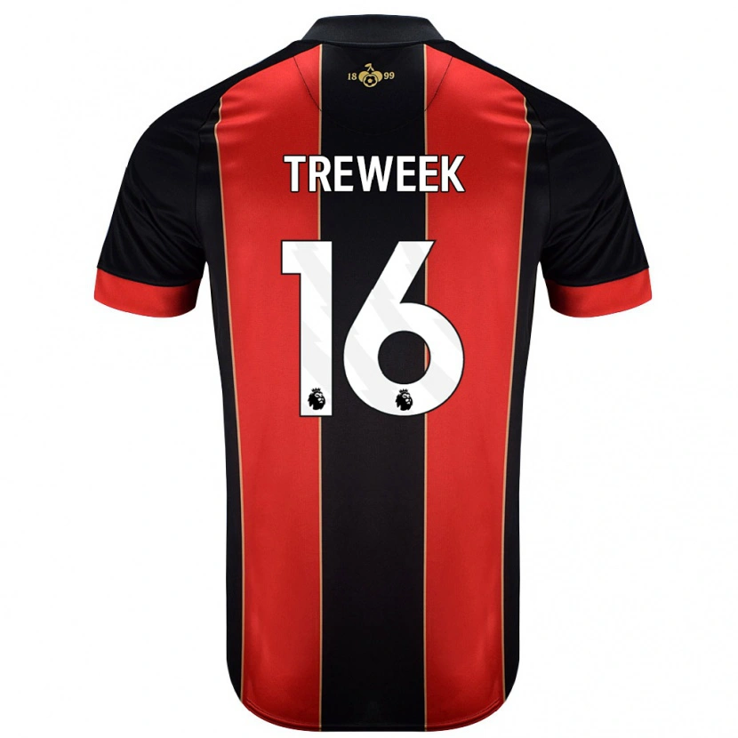 Danxen Heren Jess Treweek #16 Rood Zwart Thuisshirt Thuistenue 2024/25 T-Shirt