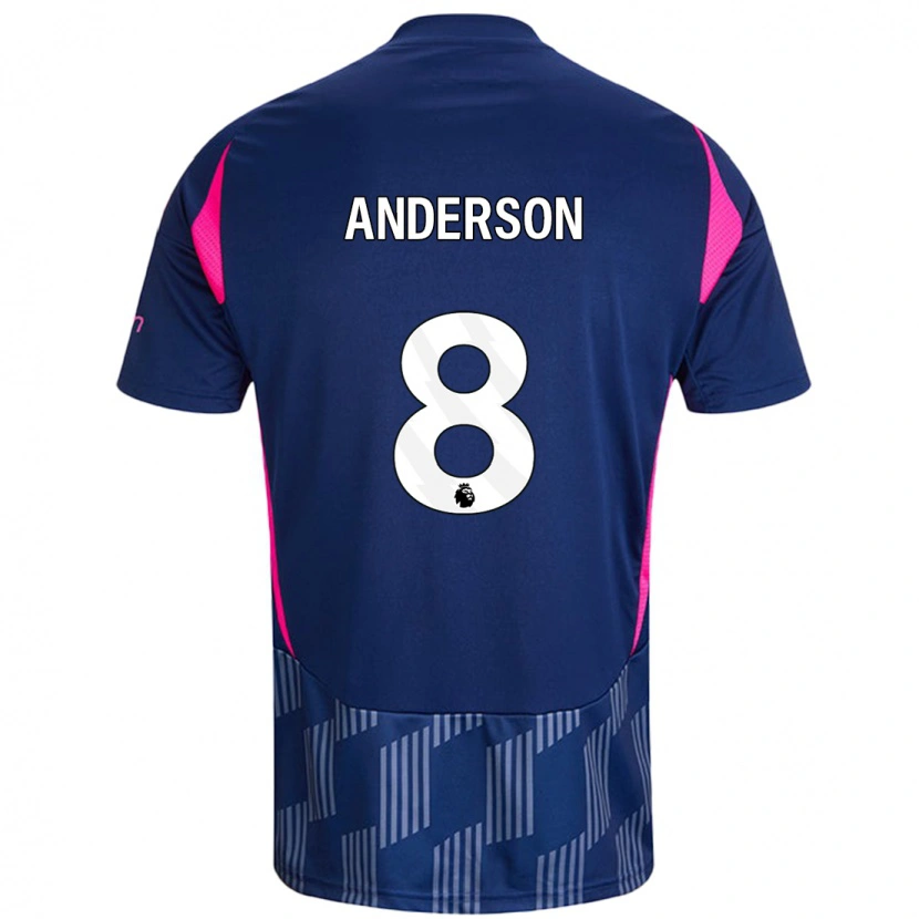 Danxen Heren Elliot Anderson #8 Koningsblauw Roze Uitshirt Uittenue 2024/25 T-Shirt