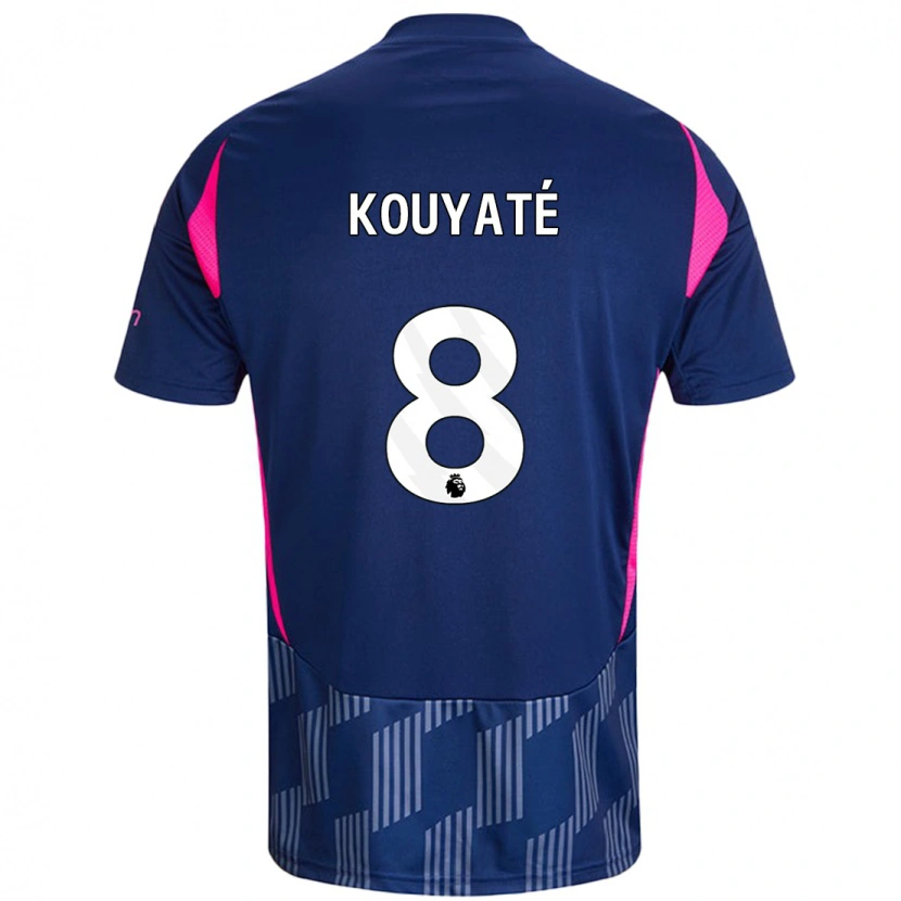 Danxen Heren Cheikhou Kouyaté #8 Koningsblauw Roze Uitshirt Uittenue 2024/25 T-Shirt