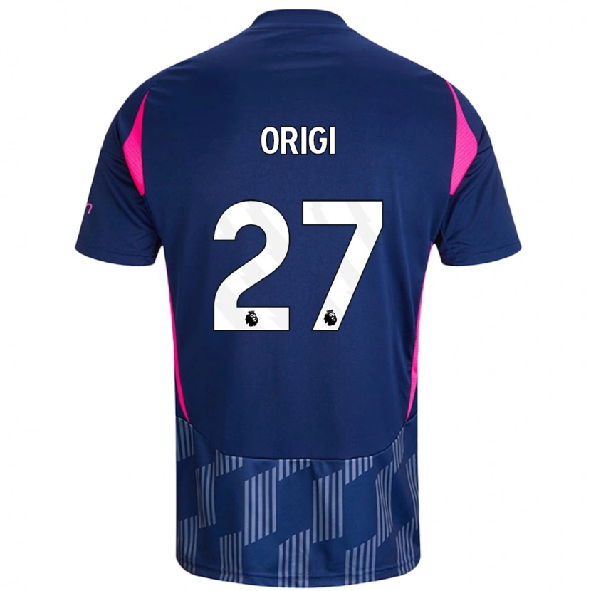 Danxen Heren Divock Origi #27 Koningsblauw Roze Uitshirt Uittenue 2024/25 T-Shirt