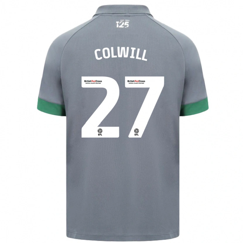 Danxen Heren Rubin Colwill #27 Donkergrijs Uitshirt Uittenue 2024/25 T-Shirt