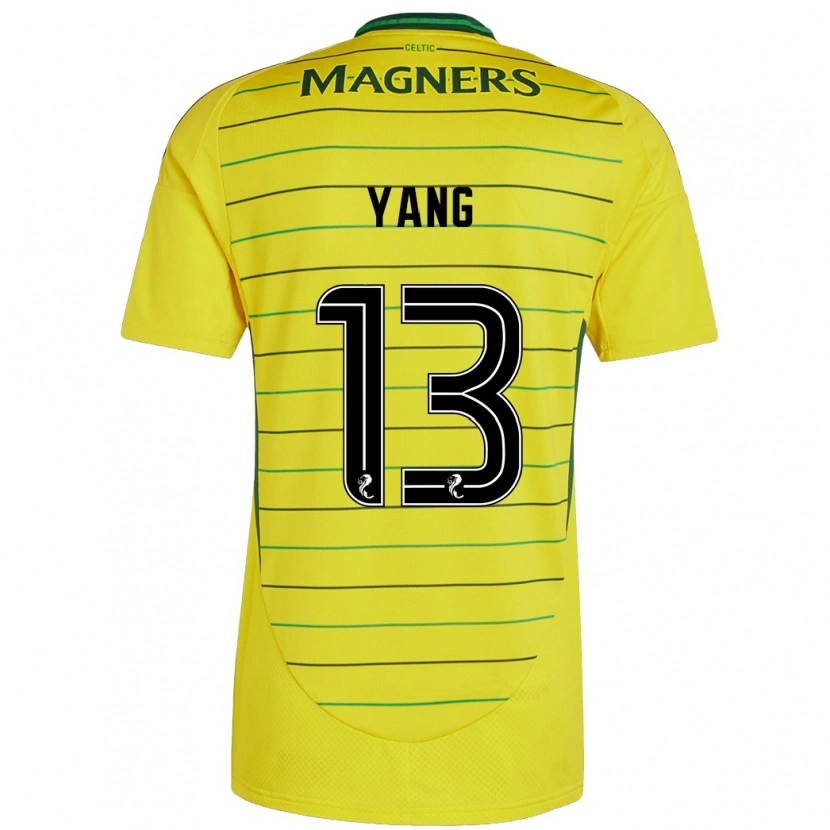 Danxen Heren Hyun-Jun Yang #13 Geel Uitshirt Uittenue 2024/25 T-Shirt