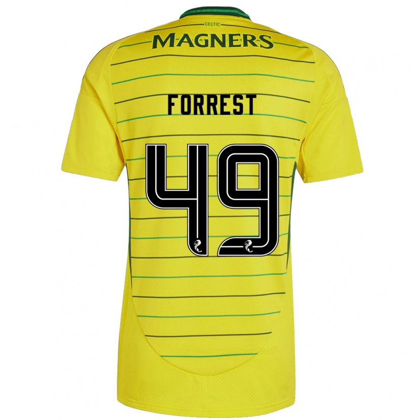 Danxen Heren James Forrest #49 Geel Uitshirt Uittenue 2024/25 T-Shirt