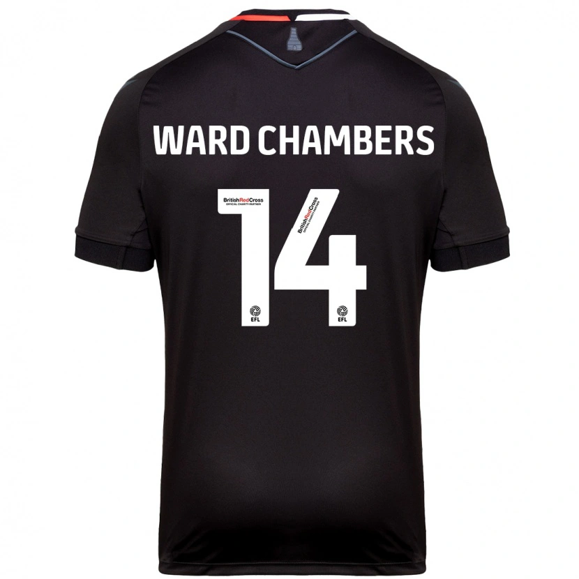 Danxen Heren Courtnay Ward-Chambers #14 Zwart Uitshirt Uittenue 2024/25 T-Shirt