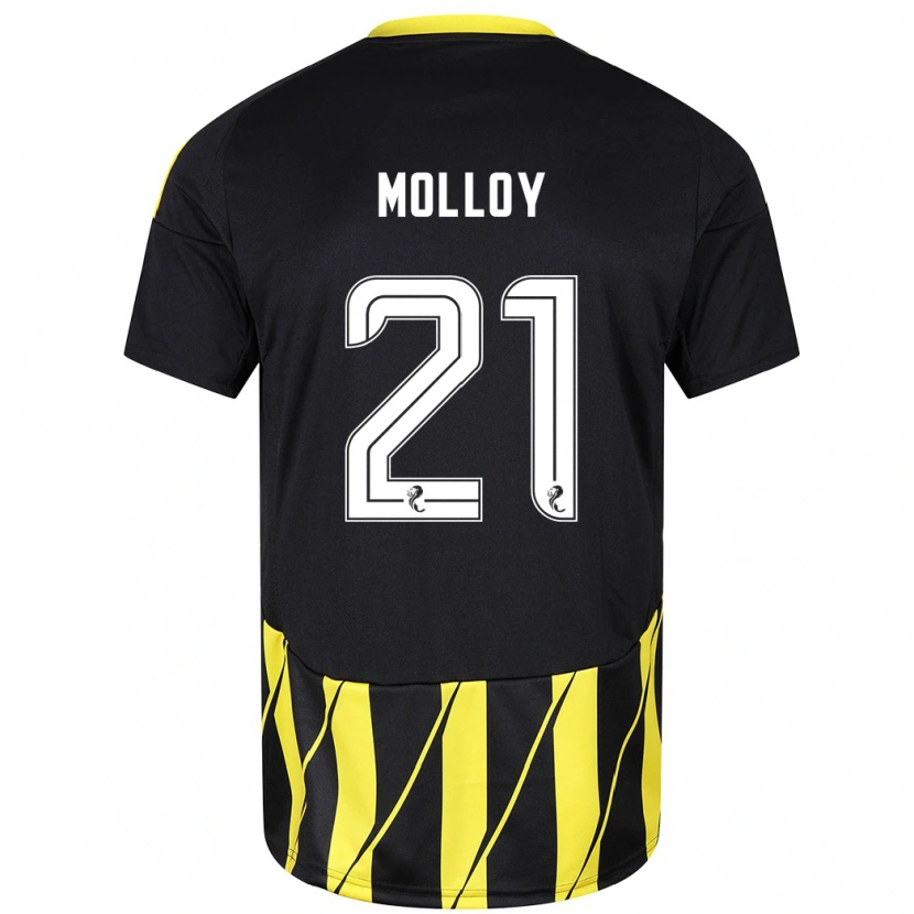 Danxen Heren Gavin Molloy #21 Zwart Geel Uitshirt Uittenue 2024/25 T-Shirt