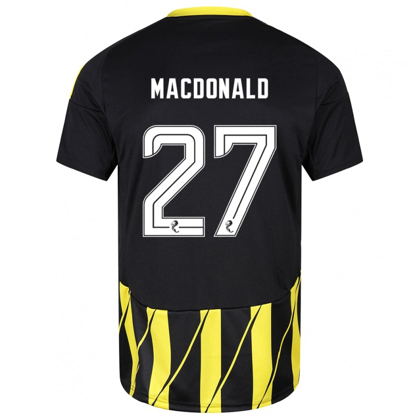 Danxen Heren Angus Macdonald #27 Zwart Geel Uitshirt Uittenue 2024/25 T-Shirt