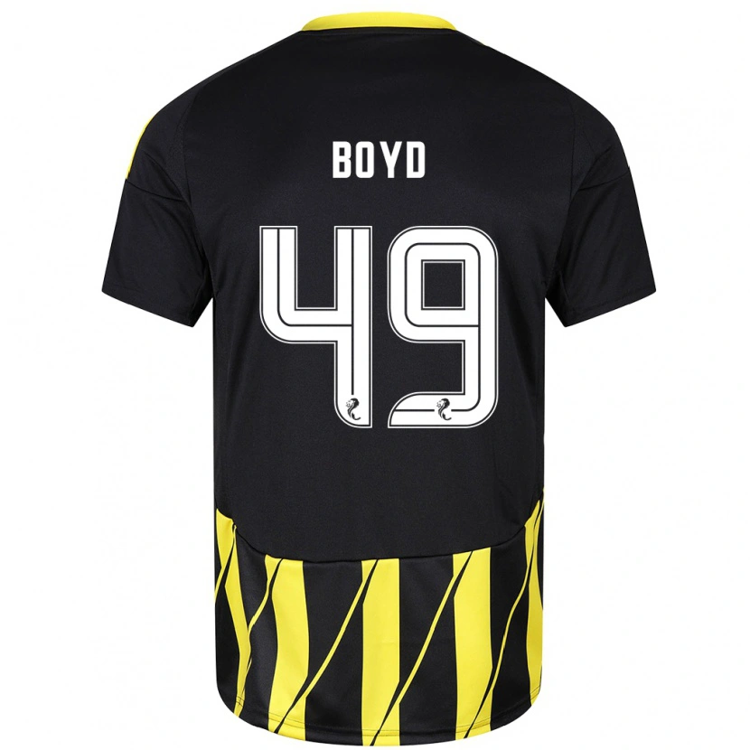 Danxen Heren Fletcher Boyd #49 Zwart Geel Uitshirt Uittenue 2024/25 T-Shirt