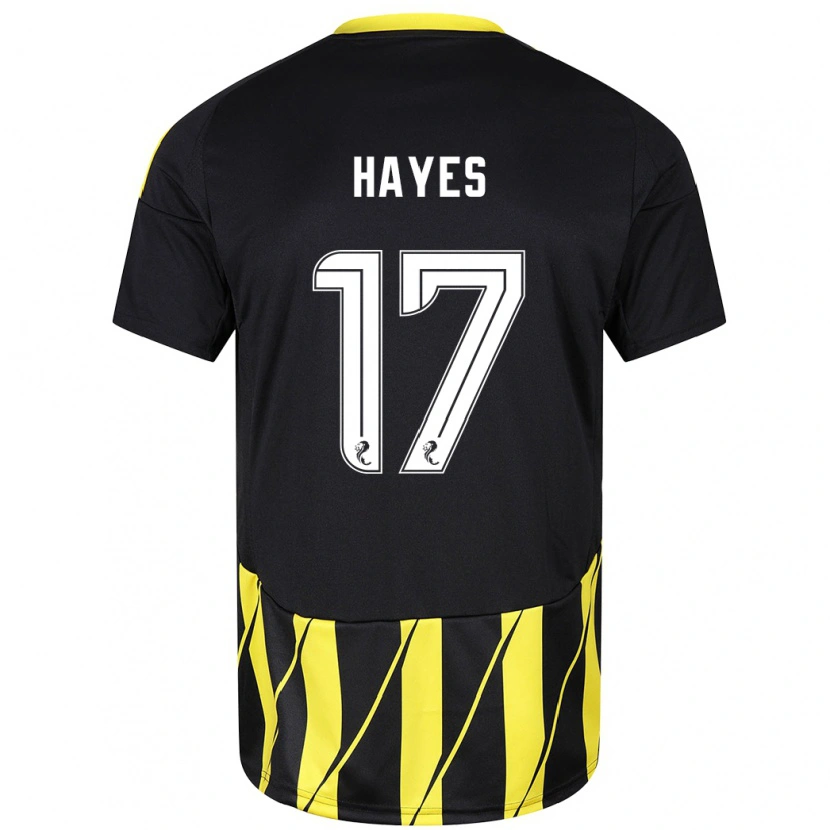 Danxen Heren Jonny Hayes #17 Zwart Geel Uitshirt Uittenue 2024/25 T-Shirt