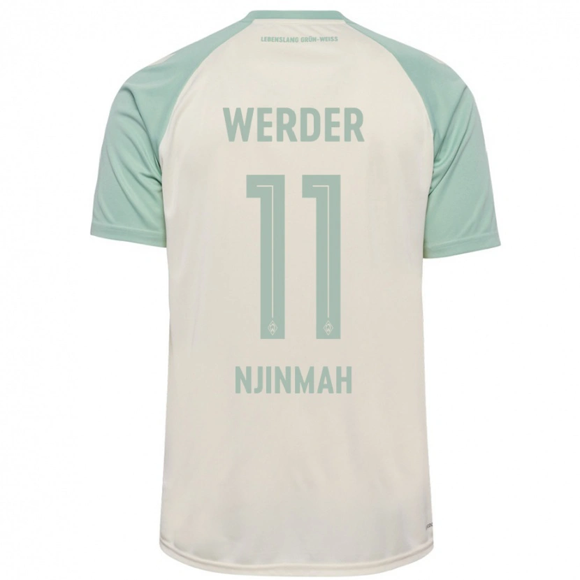 Danxen Heren Justin Njinmah #11 Off-White Lichtgroen Uitshirt Uittenue 2024/25 T-Shirt