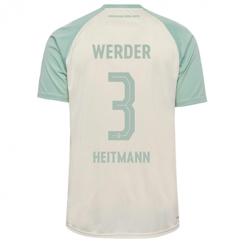 Danxen Heren Mats Heitmann #3 Off-White Lichtgroen Uitshirt Uittenue 2024/25 T-Shirt
