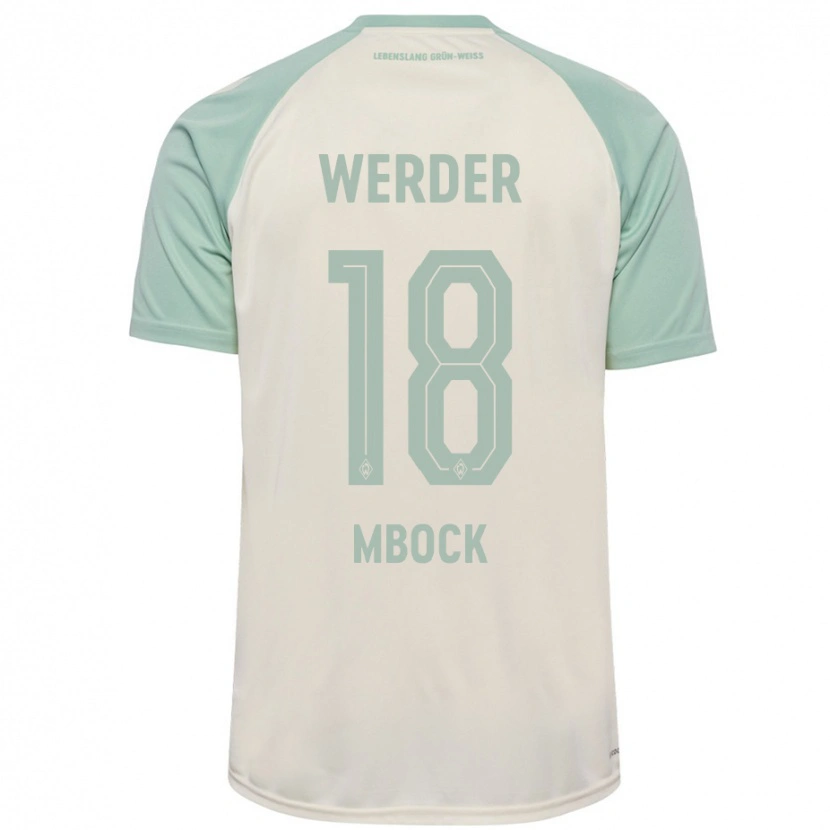 Danxen Heren Princewill Mbock #18 Off-White Lichtgroen Uitshirt Uittenue 2024/25 T-Shirt